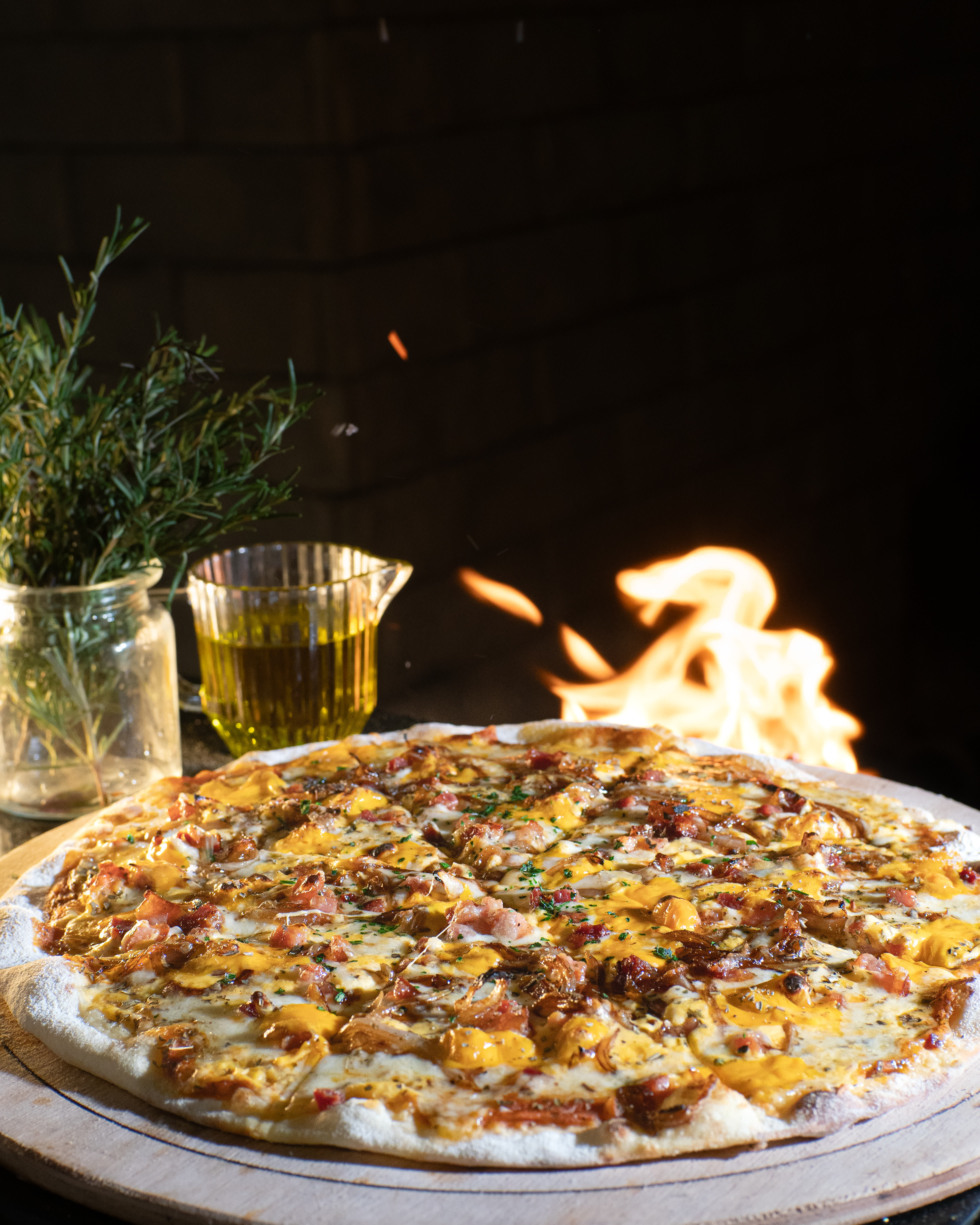 Pizza de Bacon com Cheddar