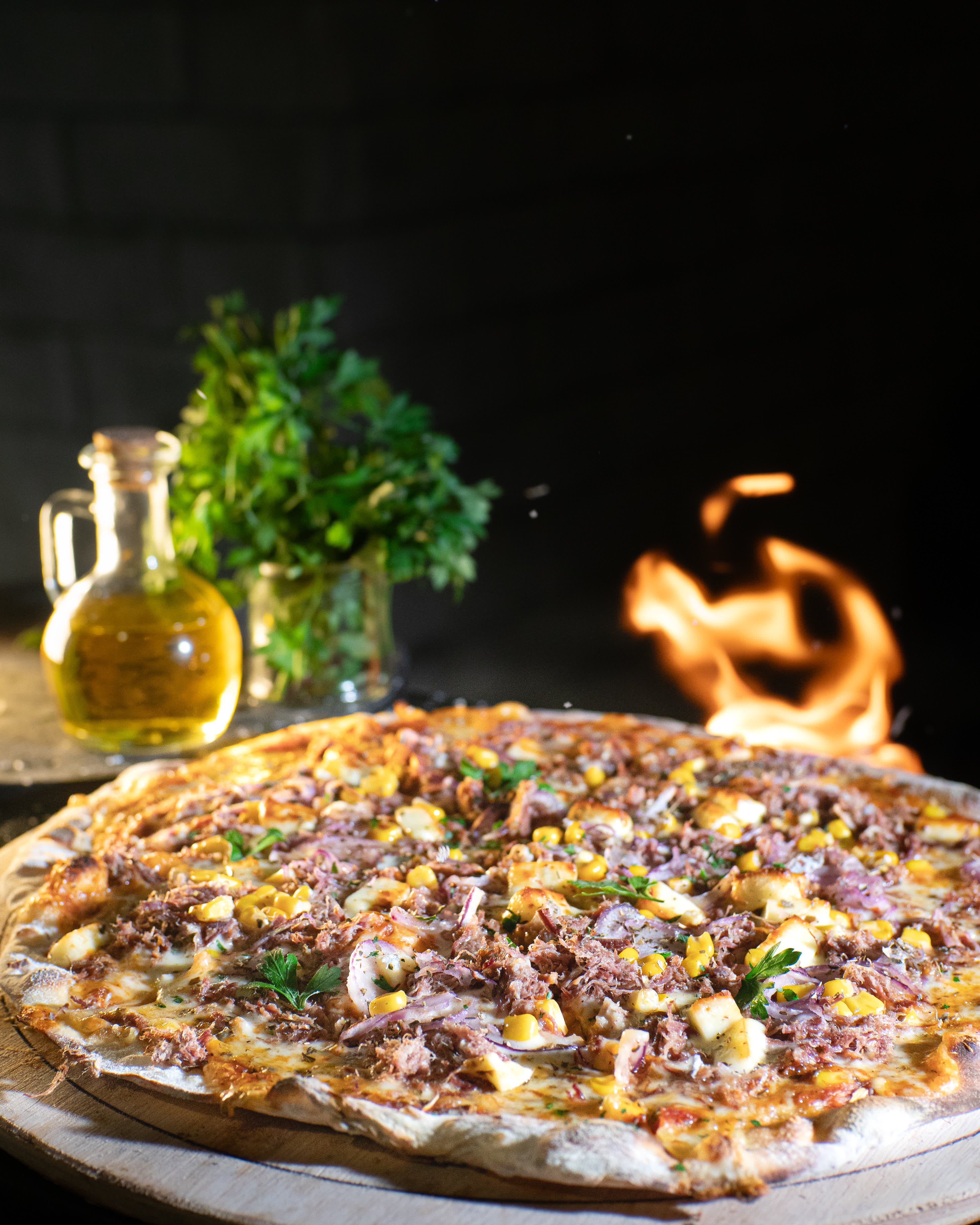 Pizza de Charque com Queijo Coalho