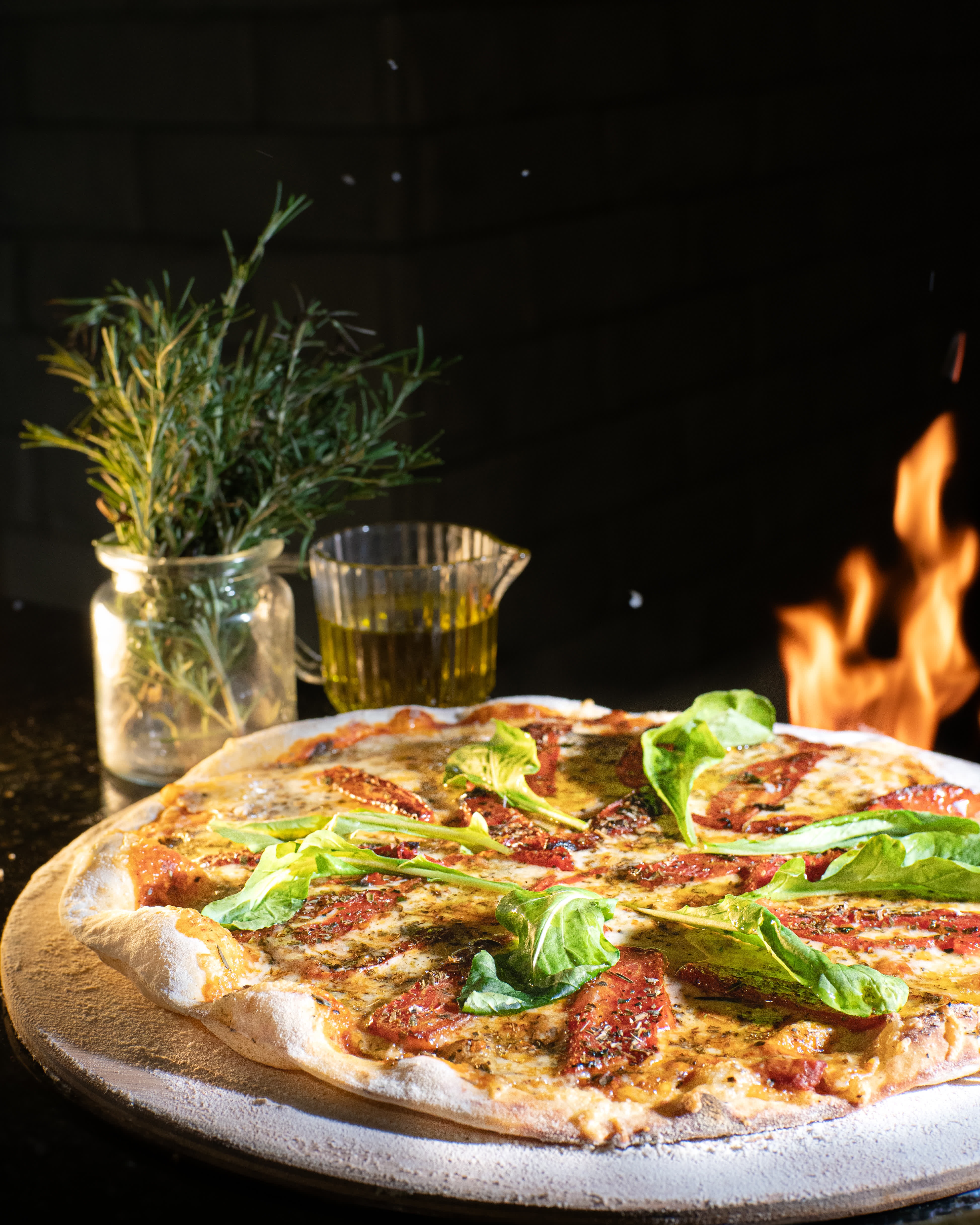 Pizza de Rúcula com Tomate Seco